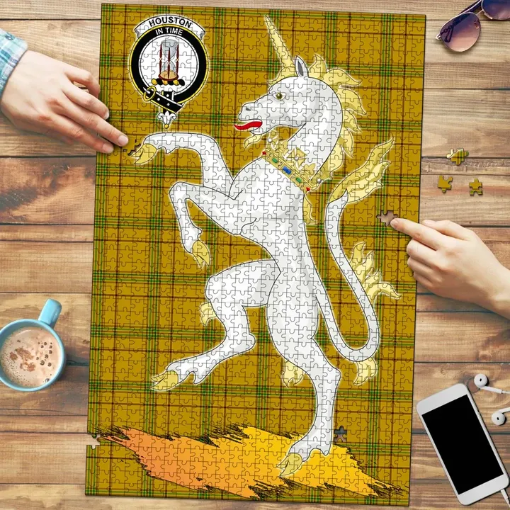 Houston Clan Crest Tartan Unicorn Scotland Jigsaw Puzzle