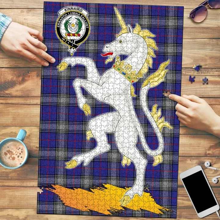 Kinnaird Clan Crest Tartan Unicorn Scotland Jigsaw Puzzle