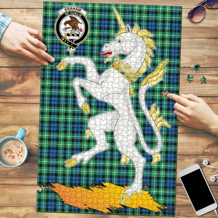 Graham of Montrose Ancient Clan Crest Tartan Unicorn Scotland Jigsaw Puzzle