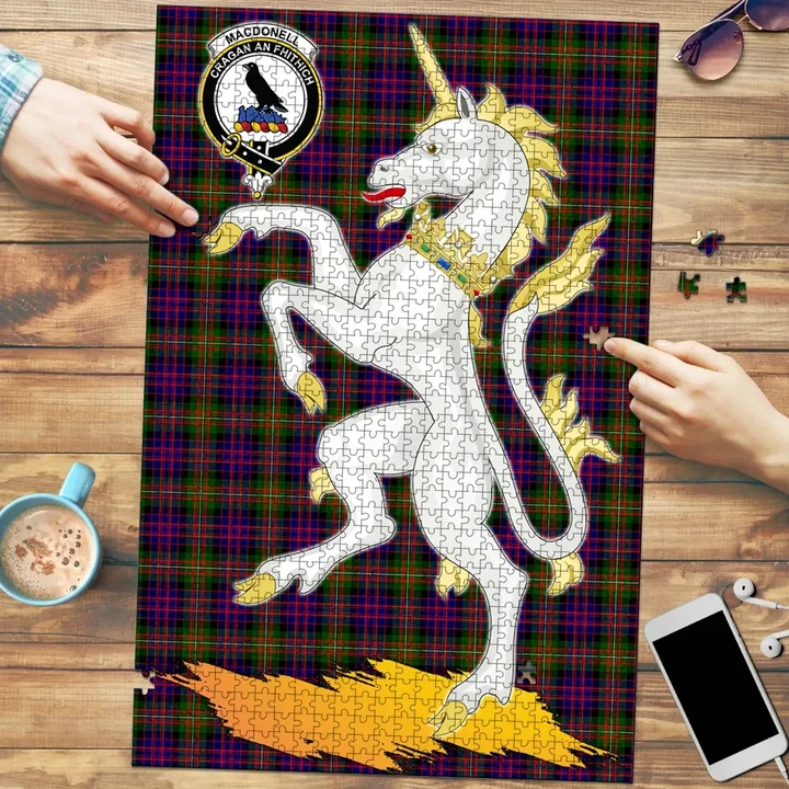 MacDonnell of Glengarry Modern Clan Crest Tartan Unicorn Scotland Jigsaw Puzzle
