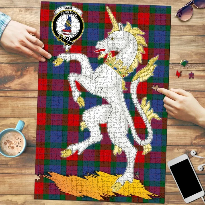 Mar Clan Crest Tartan Unicorn Scotland Jigsaw Puzzle
