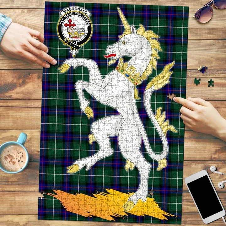 MacDonald of the Isles Hunting Modern Clan Crest Tartan Unicorn Scotland Jigsaw Puzzle
