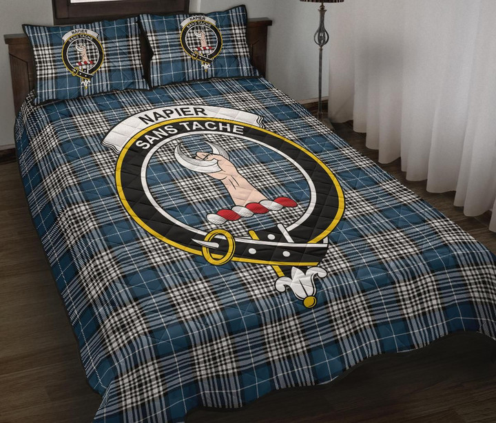 Napier Modern Tartan Quilt Bed Set Clan Badge