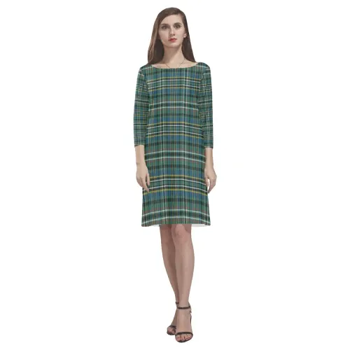 Tartan dresses - Scott Green Ancient Tartan Dress - Round Neck Dress TH8