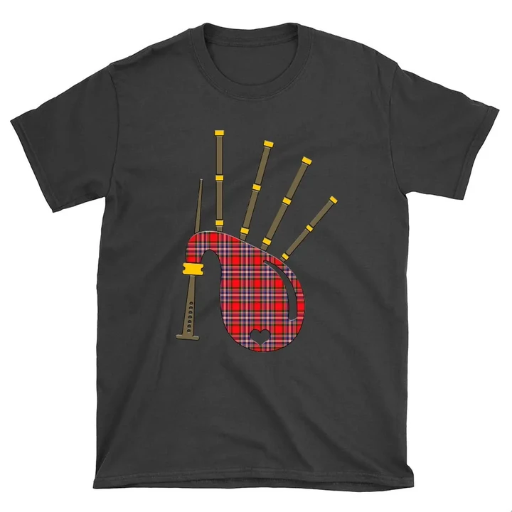 MacFarlane Modern Tartan Bagpipes T-Shirt
