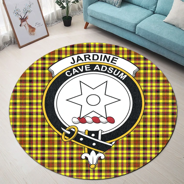 Jardine Clan Crest Tartan Round Rug