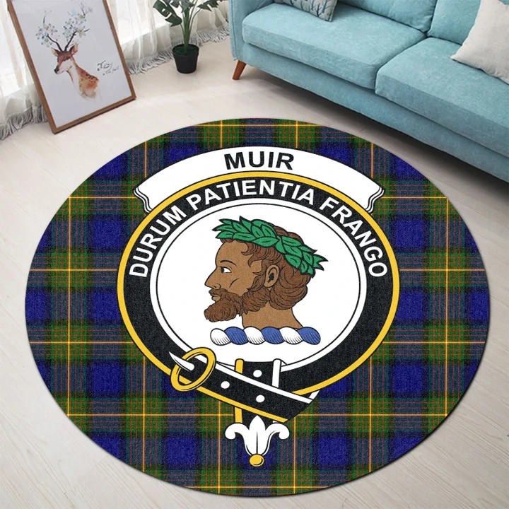 Muir Clan Crest Tartan Round Rug