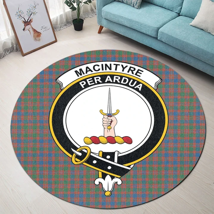 MacIntyre Ancient Clan Crest Tartan Round Rug