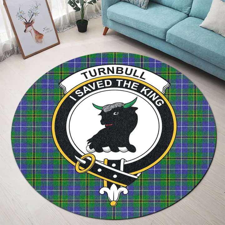 Turnbull Hunting Clan Crest Tartan Round Rug