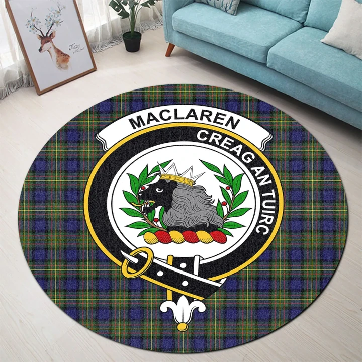 MacLaren Modern Clan Crest Tartan Round Rug