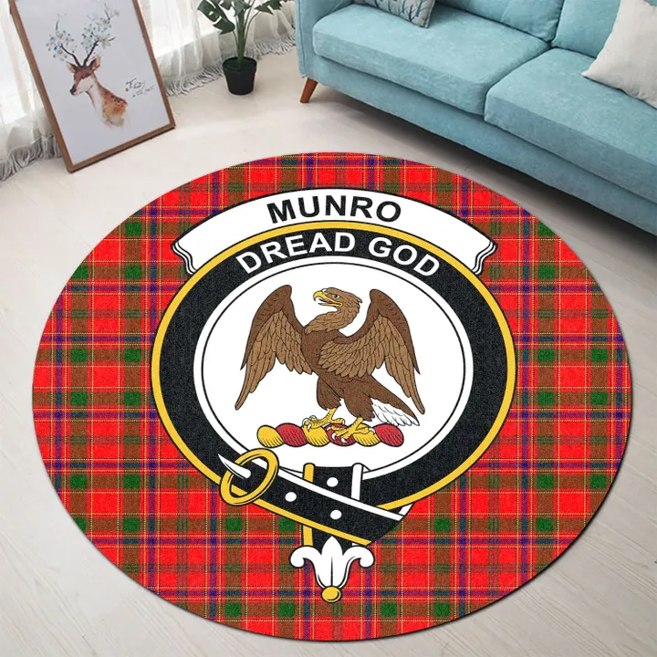 Munro Modern Clan Crest Tartan Round Rug