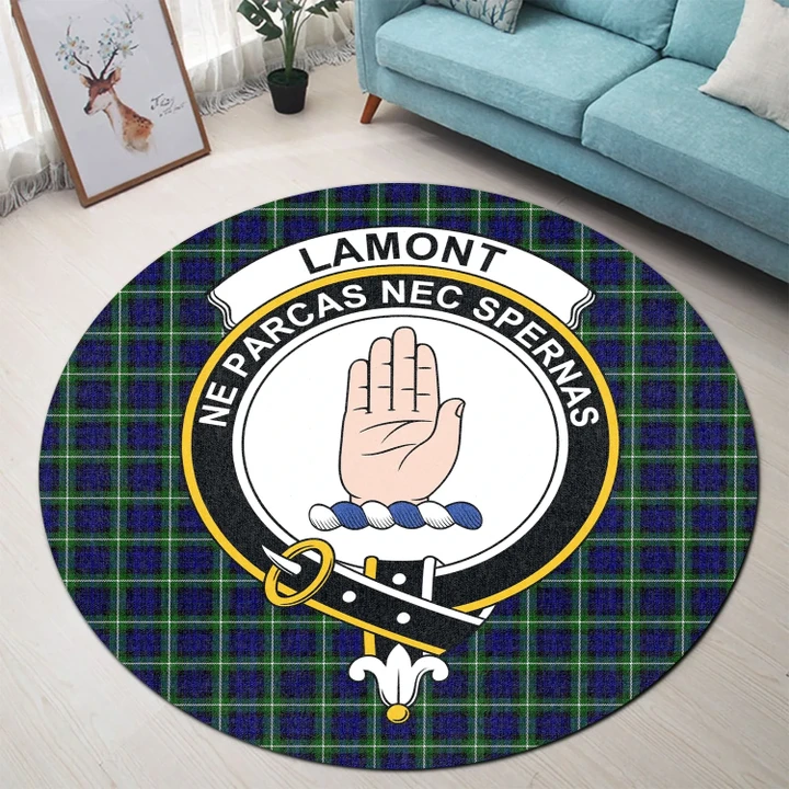 Lamont Modern Clan Crest Tartan Round Rug