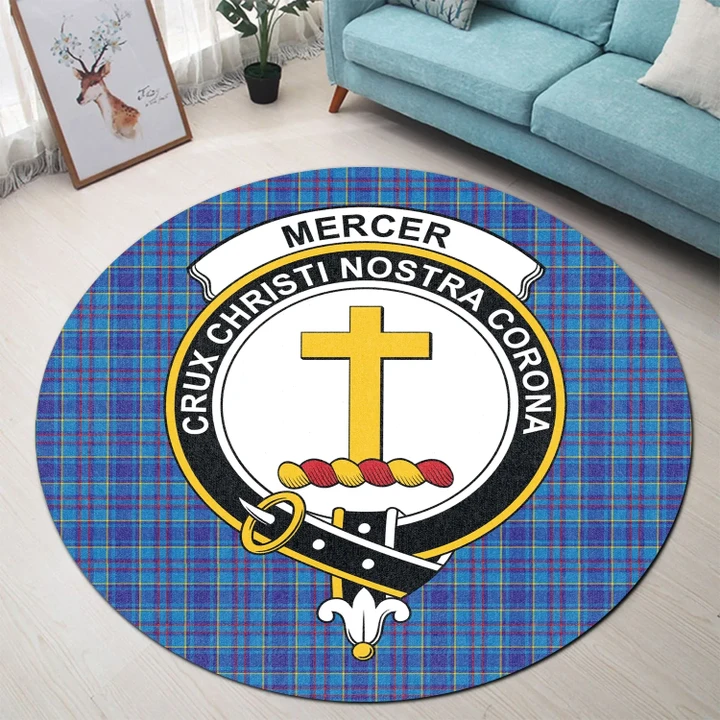 Mercer Modern Clan Crest Tartan Round Rug
