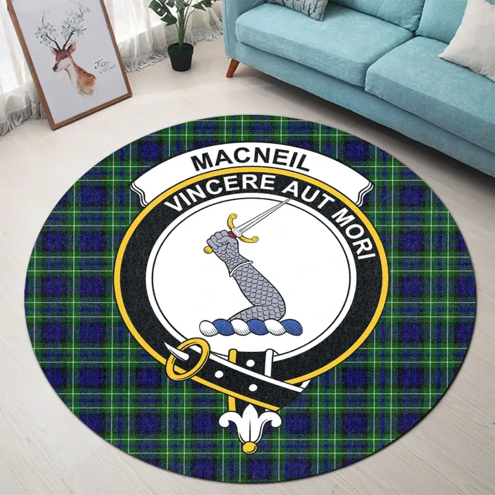 MacNeil of Colonsay Modern Clan Crest Tartan Round Rug