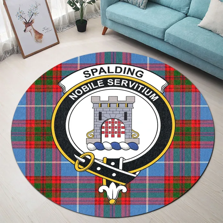 Spalding Clan Crest Tartan Round Rug