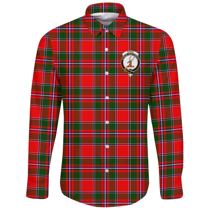 Spens Modern Tartan Clan Long Sleeve Button Shirt | Scottish Clan