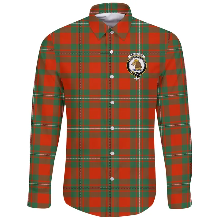 MacGregor Ancient Tartan Clan Long Sleeve Button Shirt | Scottish Clan