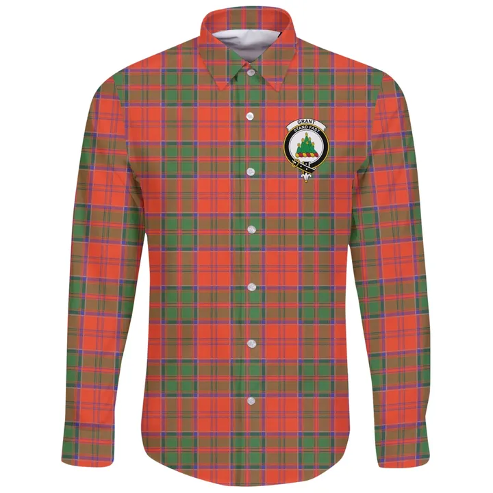 Grant Ancient Tartan Clan Long Sleeve Button Shirt | Scottish Clan
