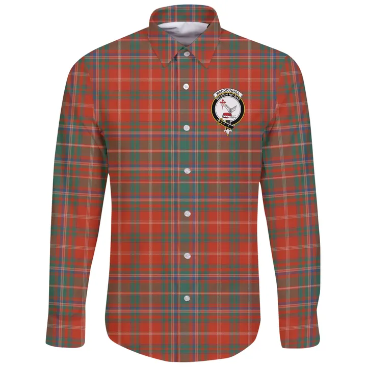 MacDougall Ancient Tartan Clan Long Sleeve Button Shirt | Scottish Clan