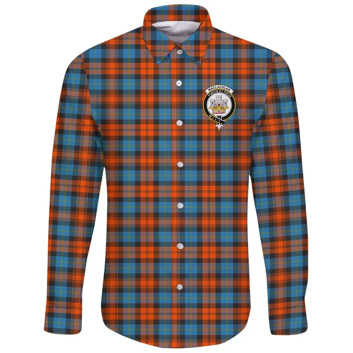 MacLachlan Ancient Tartan Clan Long Sleeve Button Shirt | Scottish Clan