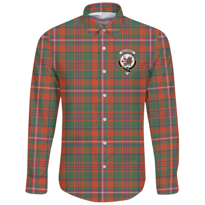 MacKinnon Ancient Tartan Clan Long Sleeve Button Shirt | Scottish Clan