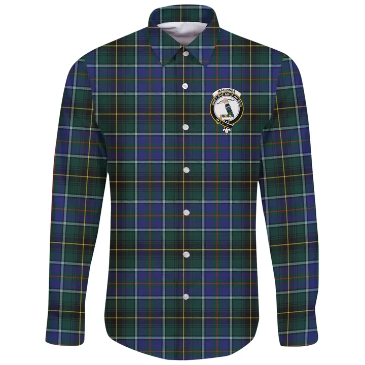 MacInnes Modern Tartan Clan Long Sleeve Button Shirt | Scottish Clan