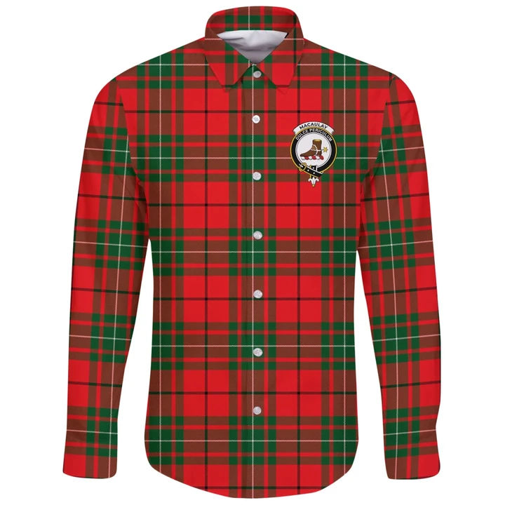 MacAulay Modern Tartan Clan Long Sleeve Button Shirt | Scottish Clan