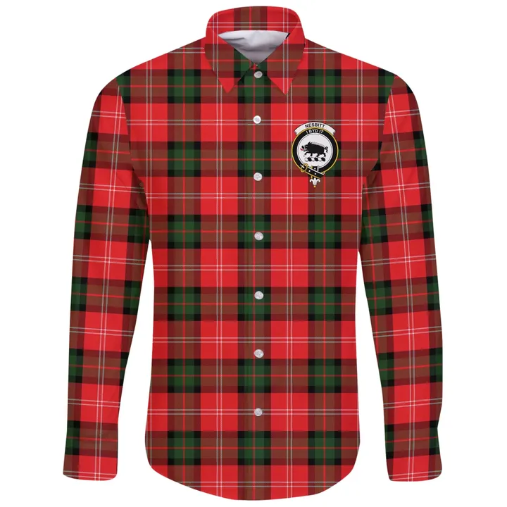 Nesbitt Modern Tartan Clan Long Sleeve Button Shirt | Scottish Clan