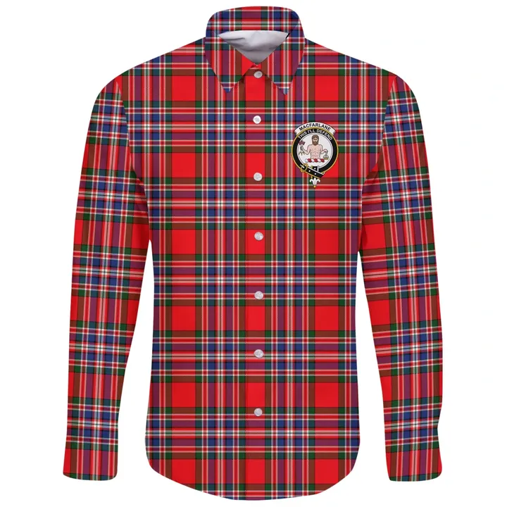 MacFarlane Modern Tartan Clan Long Sleeve Button Shirt | Scottish Clan