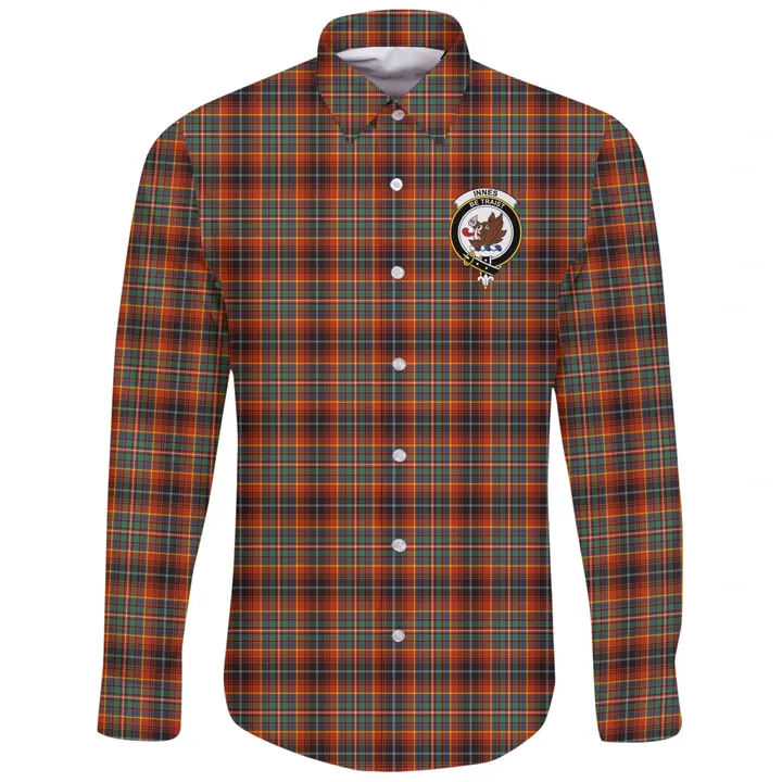 Innes Ancient Tartan Clan Long Sleeve Button Shirt | Scottish Clan