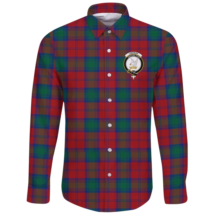 Lindsay Modern Tartan Clan Long Sleeve Button Shirt | Scottish Clan