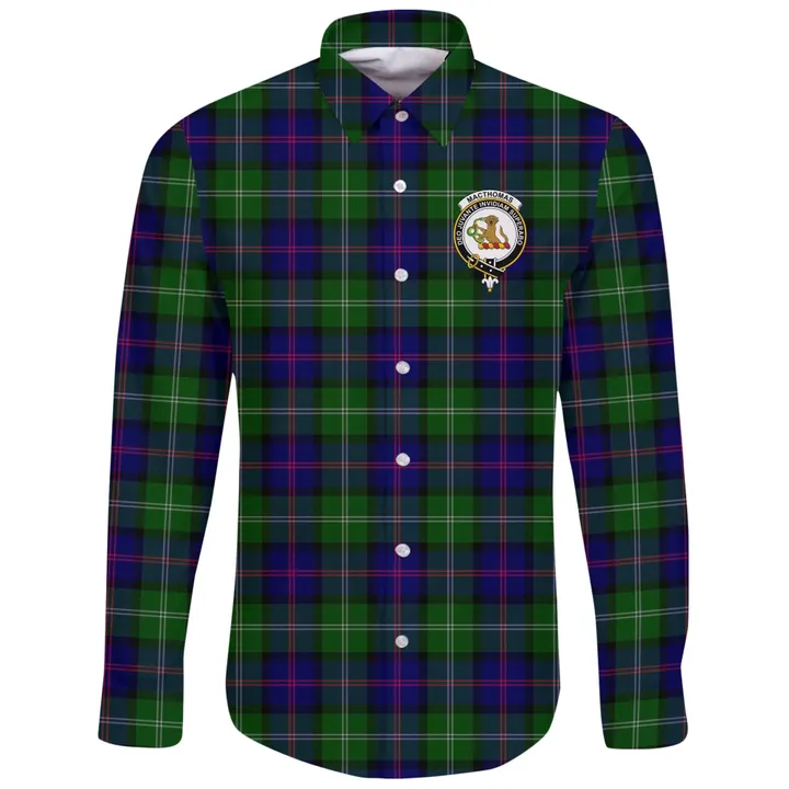 MacThomas Modern Tartan Clan Long Sleeve Button Shirt | Scottish Clan