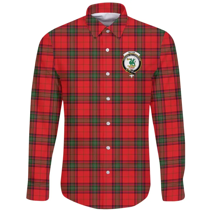 Seton Modern Tartan Clan Long Sleeve Button Shirt | Scottish Clan