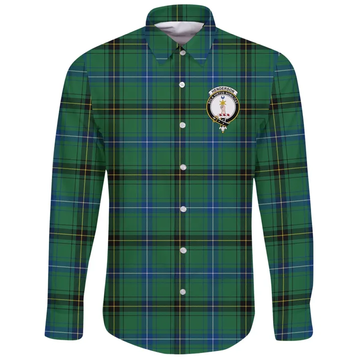 Henderson Ancient Tartan Clan Long Sleeve Button Shirt | Scottish Clan