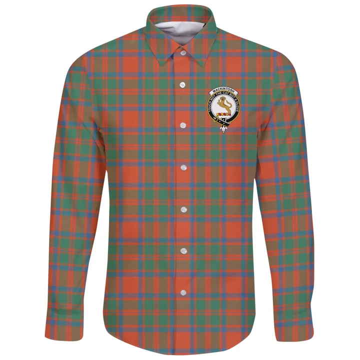 MacKintosh Ancient Tartan Clan Long Sleeve Button Shirt | Scottish Clan