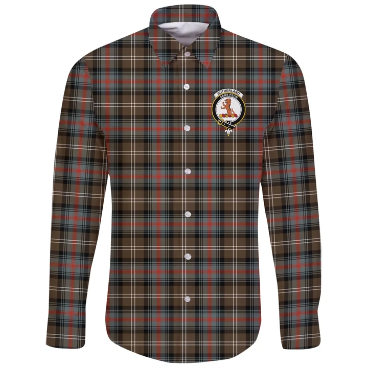 Sutherland Weathered Tartan Clan Long Sleeve Button Shirt | Scottish Clan