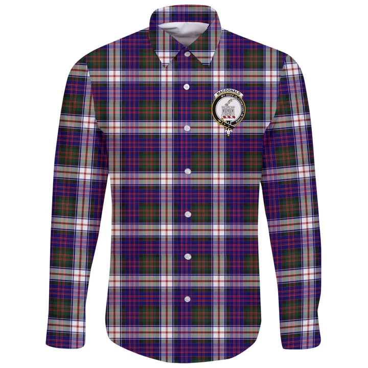 MacDonald Dress Modern Tartan Clan Long Sleeve Button Shirt | Scottish Clan