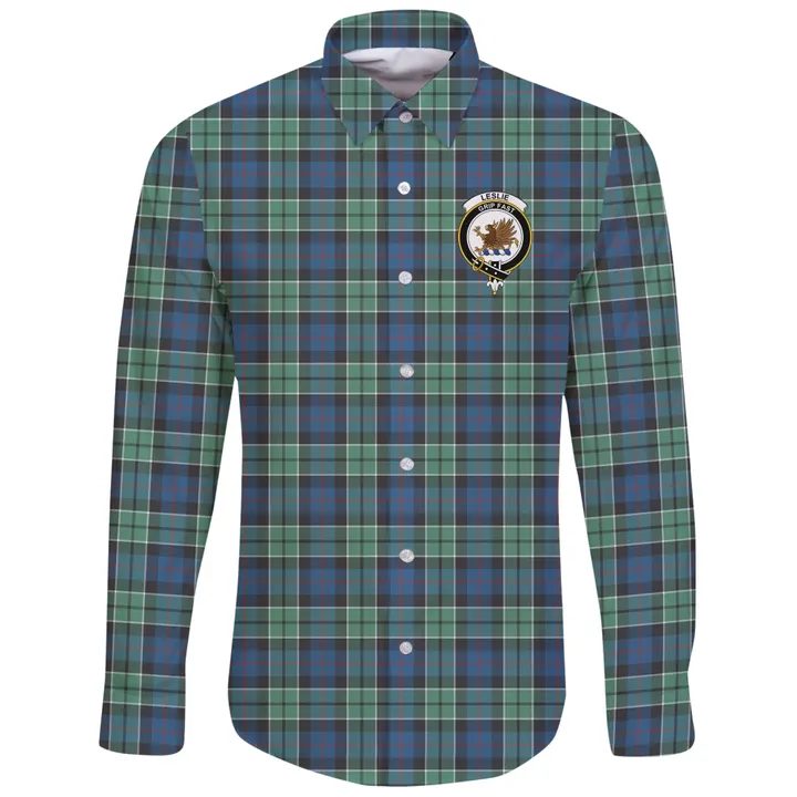Leslie Hunting Ancient Tartan Clan Long Sleeve Button Shirt | Scottish Clan