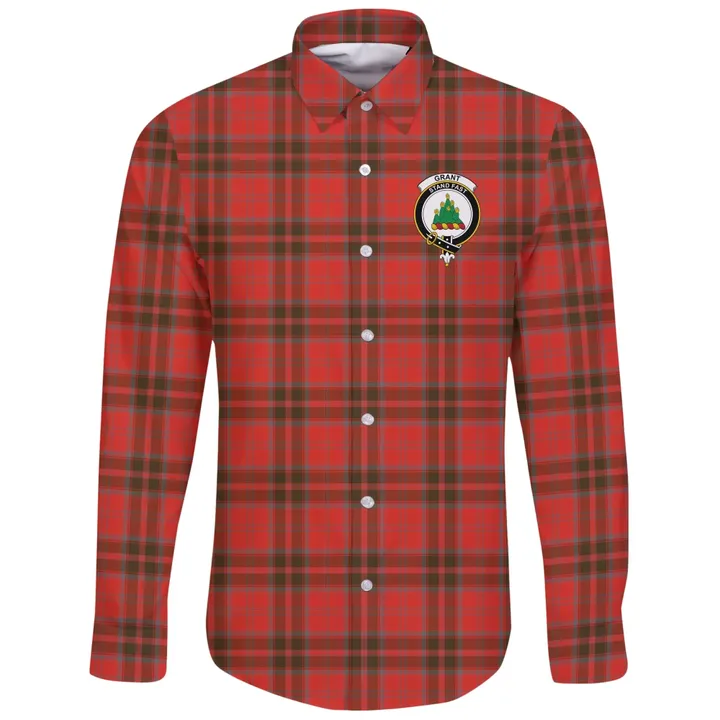Grant Weathered Tartan Clan Long Sleeve Button Shirt | Scottish Clan