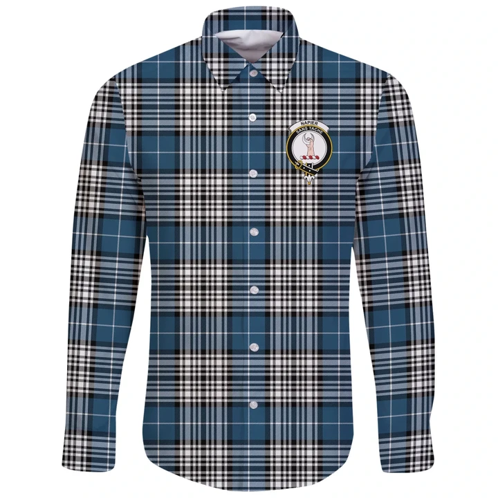 Napier Modern Tartan Clan Long Sleeve Button Shirt | Scottish Clan