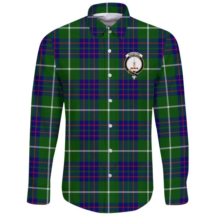 MacIntyre Hunting Modern Tartan Clan Long Sleeve Button Shirt | Scottish Clan