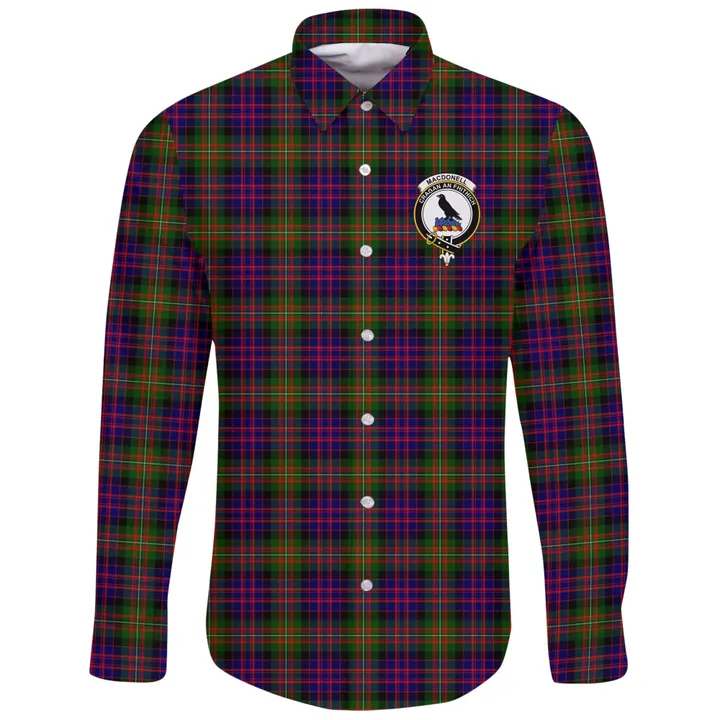 MacDonnell of Glengarry Modern Tartan Clan Long Sleeve Button Shirt | Scottish Clan
