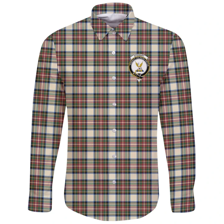 Stewart Dress Ancient Tartan Clan Long Sleeve Button Shirt | Scottish Clan