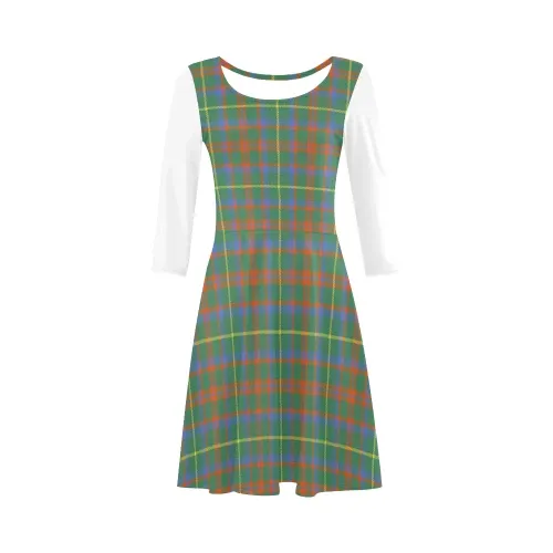 MacKintosh Hunting Ancient Tartan 3/4 Sleeve Sundress | Exclusive Over 500 Clans