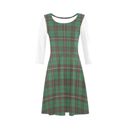 MacKinnon Hunting Ancient Tartan 3/4 Sleeve Sundress | Exclusive Over 500 Clans