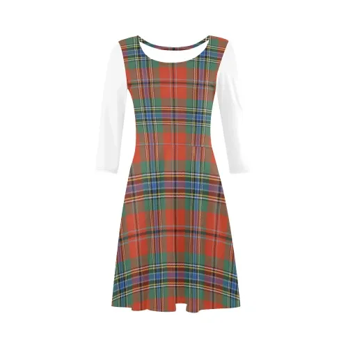 MacLean of Duart Ancient  Tartan 3/4 Sleeve Sundress | Exclusive Over 500 Clans