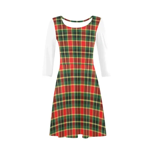 MacLachlan Hunting Modern  Tartan 3/4 Sleeve Sundress | Exclusive Over 500 Clans