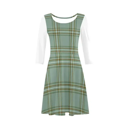 Kelly Dress Tartan 3/4 Sleeve Sundress | Exclusive Over 500 Clans