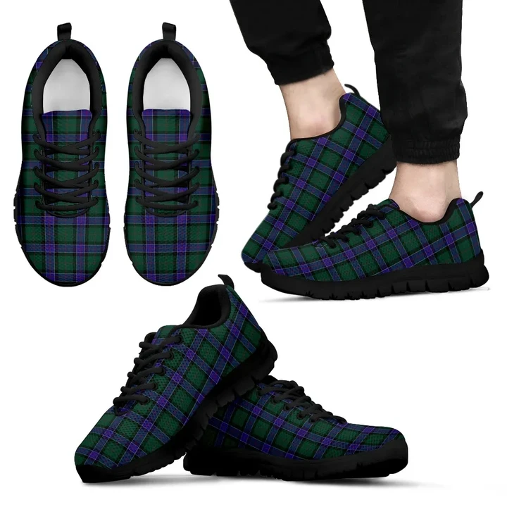 Sinclair Hunting Modern, Men's Sneakers, Tartan Sneakers, Clan Badge Tartan Sneakers, Shoes, Footwears, Scotland Shoes, Scottish Shoes, Clans Shoes