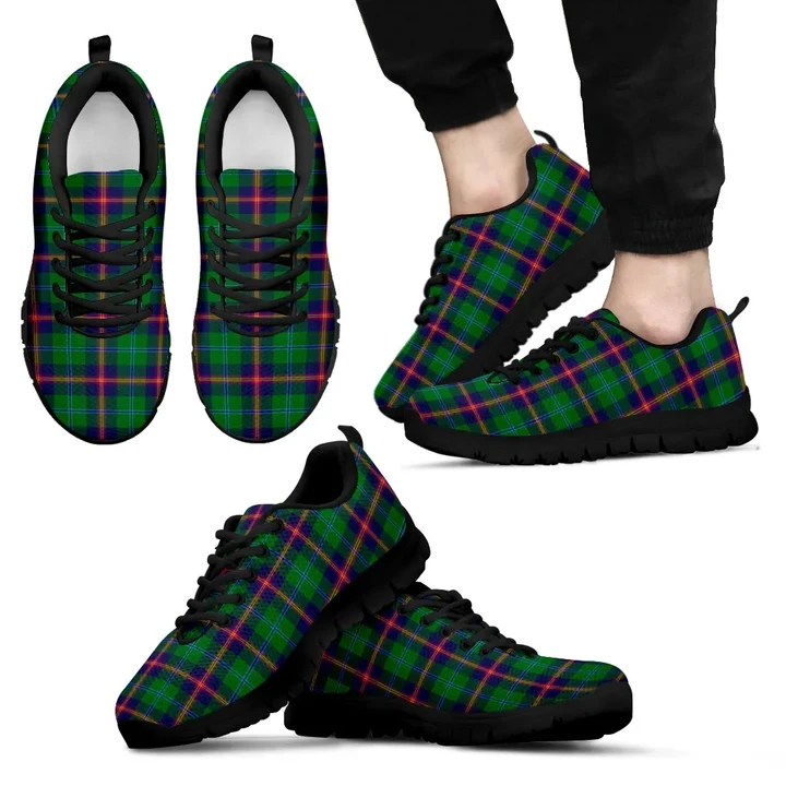 Young Modern, Men's Sneakers, Tartan Sneakers, Clan Badge Tartan Sneakers, Shoes, Footwears, Scotland Shoes, Scottish Shoes, Clans Shoes